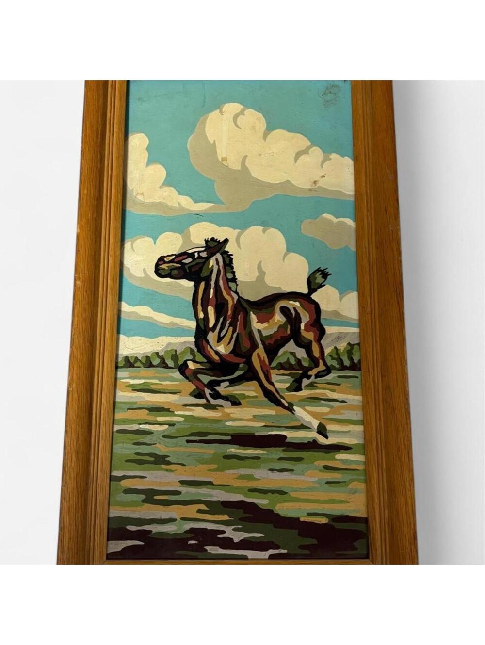 Vintage Paint by Number Horse Art